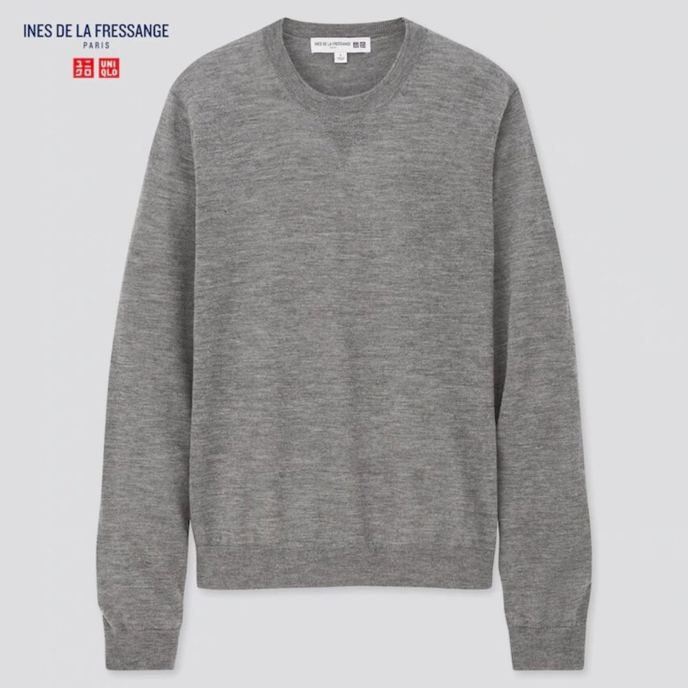 Uniqlo x Ines de la Fressange - 100% Cashmere Crewneck Sweater - Grey, Medium